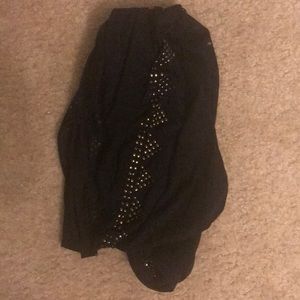 Black infinity scarf with gold detail